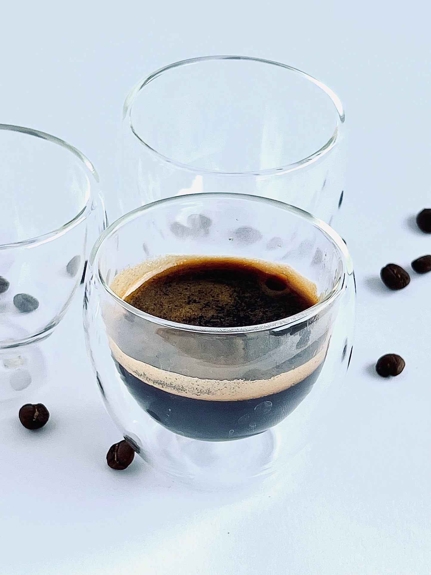 Vaso de cristal de doble pared con aislamiento térmico para espresso