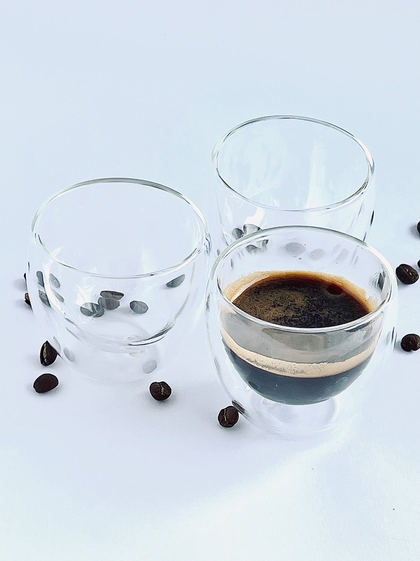 Vaso de cristal de doble pared con aislamiento térmico para espresso