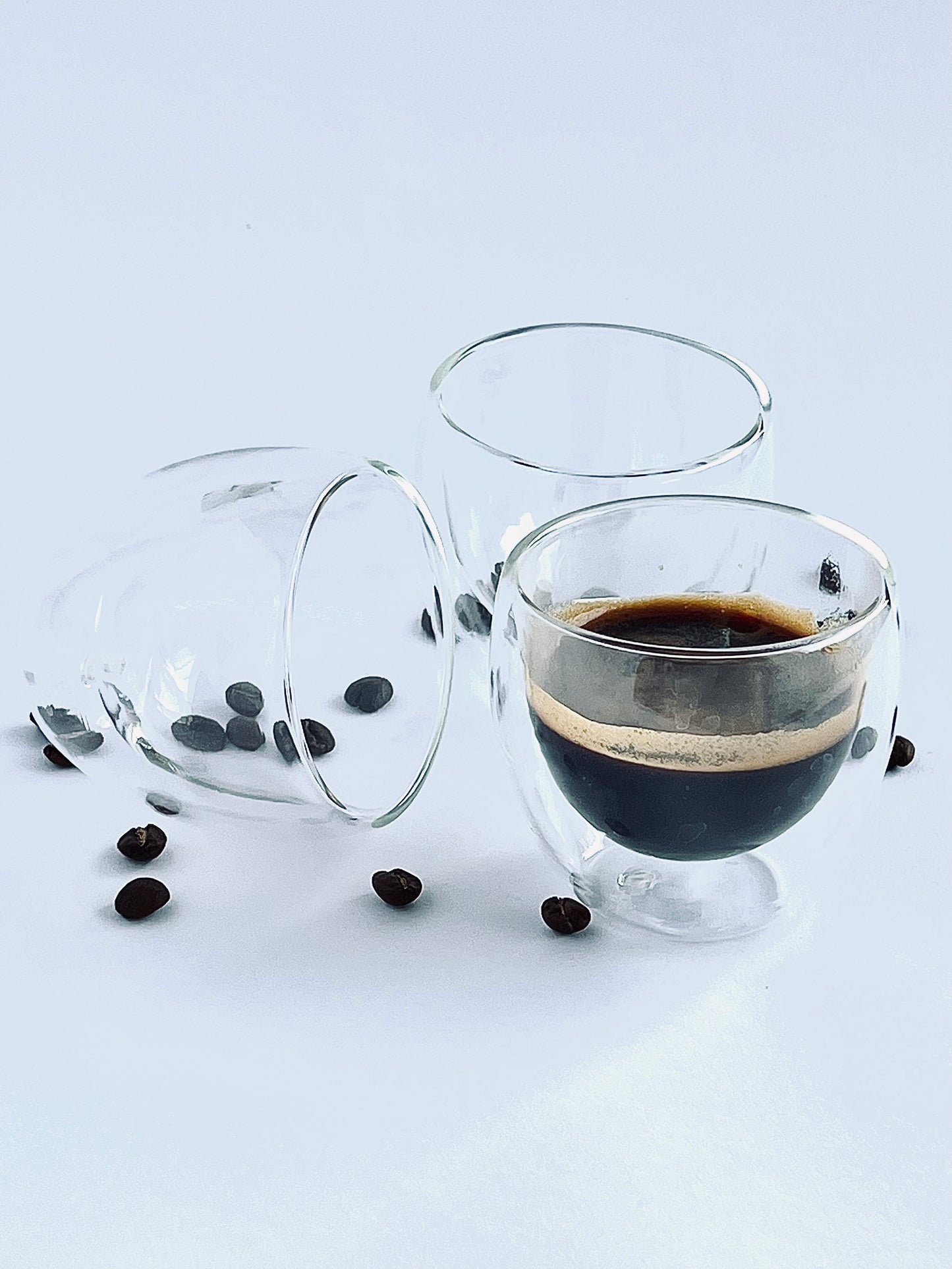 Vaso de cristal de doble pared con aislamiento térmico para espresso