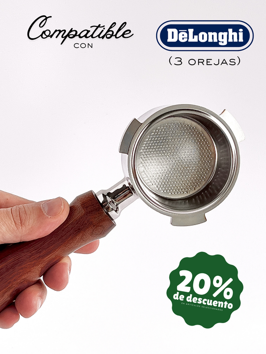 Portafiltro sin fondo de 51mm compatible con De’Longhi (3 Orejas)