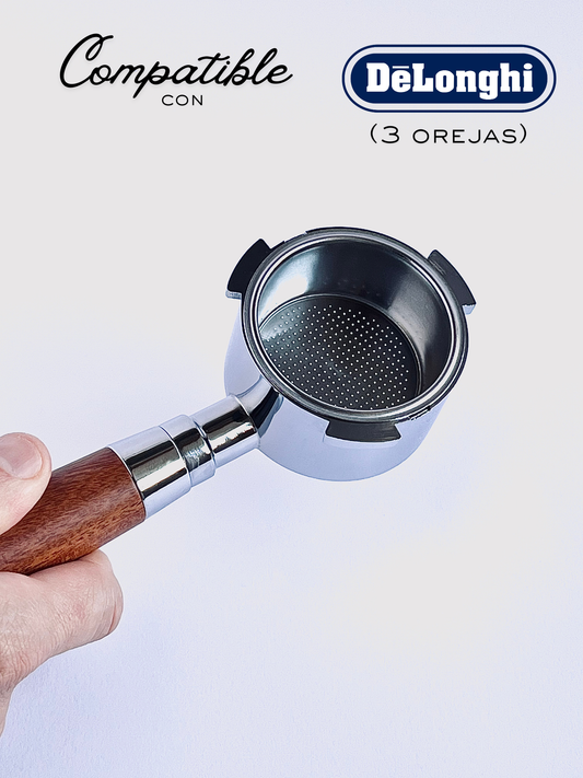 Portafiltro sin fondo de 51mm compatible con De’Longhi (3 Orejas)