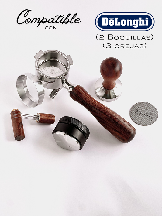 Kit de iniciación al espresso de 51mm compatible con De’Longhi 2 boquillas y 3 orejas