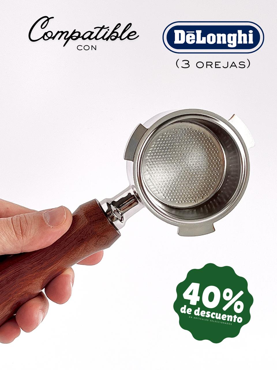 Portafiltro sin fondo de 51mm compatible con De’Longhi (3 Orejas)
